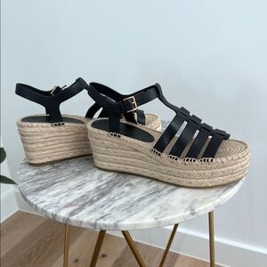 NWOB Tory Burch Black Fisherman Espadrilles
